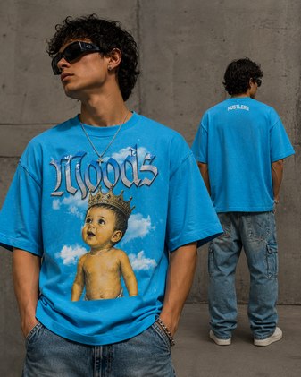 Graphic Tee / Electric Blue: referencia visual del brandbook